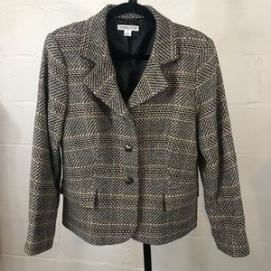 Pendleton Black and Tan Plaid Blazer